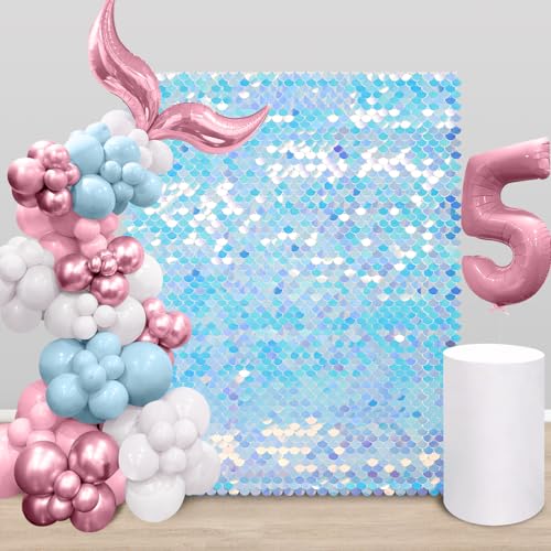 Rainbow Shimmer Wall Backdrop Baby Shower Backdrop 6ftx4ft Sparkly Backdrop for Birthday Wedding Engagement Mermaid Wall Disco Backdrop Decoration - color: Rainbow, size: 6ftx4ft
