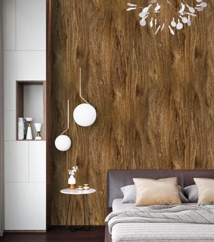 Erfoni Wood Contact Paper Faux Wood Peel and Stick Wallpaper 17.7inch x 197inch Brown Wallpaper Peel and Stick Wood Vinyl Wrap for Countertop Wood Grain Contact Paper Brown Self Adhesive Wall Paper - color: Brown Wood, size: 17.7" x 197"