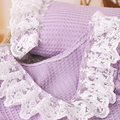 Zeroest Newborn Photography Prop Outfits Girl Lace Outfit Set Baby Girl Photo Shoot Infant Princess Photos - color: Lavender
