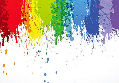Paint Splatter Backdrop for Party Photography Art Background Abstract Photo Booth Studio Props 10x7ft HXMT600 - size: 10x7ft