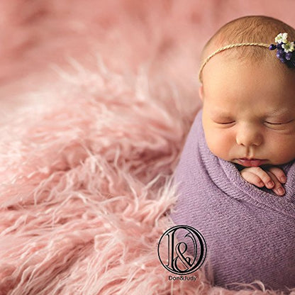 Newborn Photo Props Faux Fur Soft 29.5x19.7 inch Baby Boy Girl Photo Blanket Studio Backdrop Photo Mat Pink - color: 29.5x19.7 Inch Pink