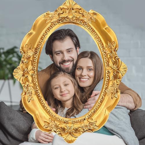 Beeveer Upgraded 32 x 24 Inch Large Photo Booth Props Picture Frame Vintage Photo Frame Friends Selfie Props for Wedding Mexico Birthday Bachelorette Party Supplies (Round Style) - style: Round Style