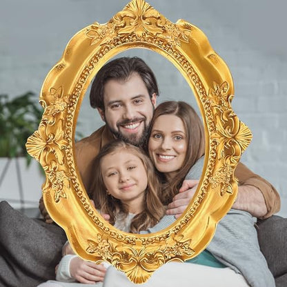 Beeveer Upgraded 32 x 24 Inch Large Photo Booth Props Picture Frame Vintage Photo Frame Friends Selfie Props for Wedding Mexico Birthday Bachelorette Party Supplies (Round Style) - style: Round Style