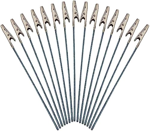 50Pcs Metal Wire Alligator Clamp Long-Tailed Alligator Iron Clip Clasp for DIY Card Clip Holder 6 inch (150mm)