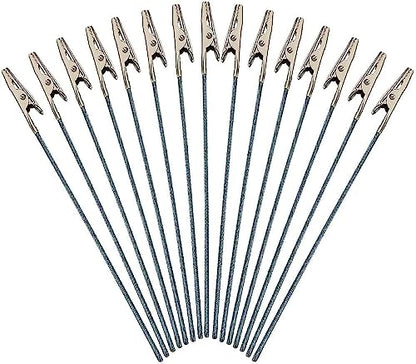 50Pcs Metal Wire Alligator Clamp Long-Tailed Alligator Iron Clip Clasp for DIY Card Clip Holder 6 inch (150mm)