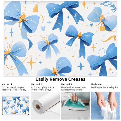 Bows Theme Photography Background Spring Backdrop Banner Wedding Bride Shower Party Eastern Bow Decor 5x4.3Ft Newborn Baby Birthday Party Backgrounds Photo Booth Studio Shooting Props