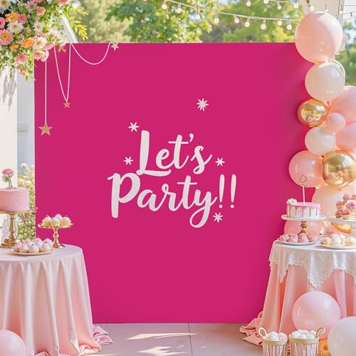 Hot Pink Square Arch Backdrop Cover 6.6x6.6FT, Double-Sided Stretchy Spandex Fabric Fits Square Arch Backdrop Stand, Hot Pink Background Backdrop for Wedding Baby Shower Birthday Party Decorations - color: Hot Pink, size: 6.6 x 6.6FT