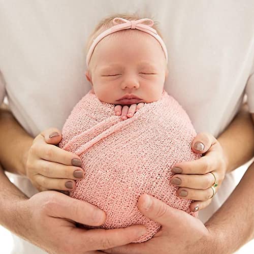 Newborn Photography Props Stretch Newborn Photography Wrap Blanket for Baby Boys Girls Posing Photo Shoot Props - color: Pinkroses