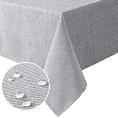 H.VERSAILTEX Linen Textured Table Cloths 54 x 54 Inch Premium Solid Tablecloth Spill-Proof Waterproof Table Cover for Dining Buffet Feature Extra Soft and Thick Fabric Wrinkle Free, Grey - color: Dove Gray, size: 54" x 54" (Square)