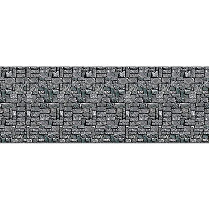 Beistle Brick Stone Wall Backdrop, 4’ x 30’ – Medieval Party Decorations, Medieval Decor Background, Photo Backdrop, Easy to Adhere Wall Covering, Stone Backdrop, Halloween Party Decorations - style: Stone Wall