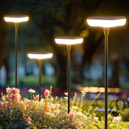 Solar Lights Outdoor Garden 4 Pack Solar Pathway Light 31" Tall Solar Landscape Lights 34LM Bright Up to 12H IP65 Waterproof Auto On/Off for Walkway Outside Yard Path Patio Lawn Flower Bed plant Decor - size: 4 Pack
