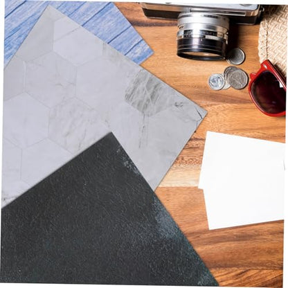 TEHAUX Photo Backdrop Boards Set 15pcs Marble Cement Wood Patterns Photography Background Kit for Product Photography, Food Jewelry Flat Lay Props with Carry Bag and Clips
