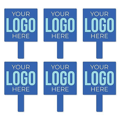 Big Dot of Happiness Custom Logo Paddles - Personalized Branded Business Party Photo Booth and Fan Props - Set of 6