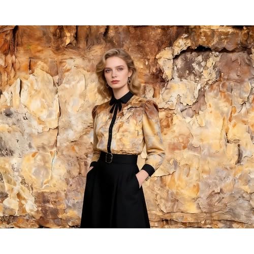10x8FT Polyester Stone Cave Background Sand Yellow Rock Textured Photography Backdrop Supplies for Outdoor Archaeology Theme Birthday Party Banner Decoration Photo Booth Studio Props - size: 10x8FT
