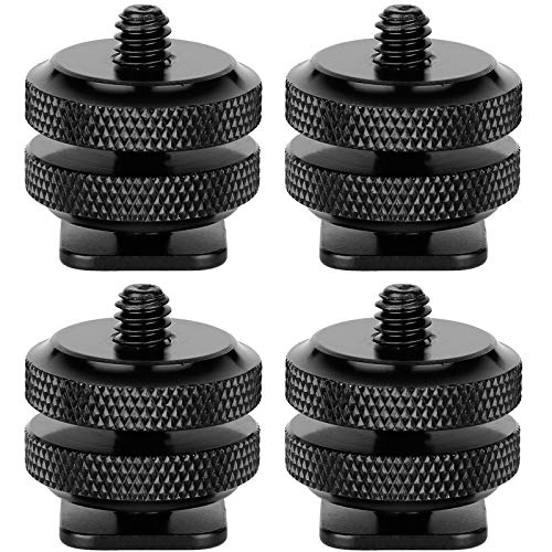 ChromLives Camera Hot Shoe Mount Hot Shoe Adapter Hot Shoe Connector w/ 1/4 inches 20 Tripod Screw Flash Shoe Mount Monitor Bracket (4 Pack) - color: hot shoe mount