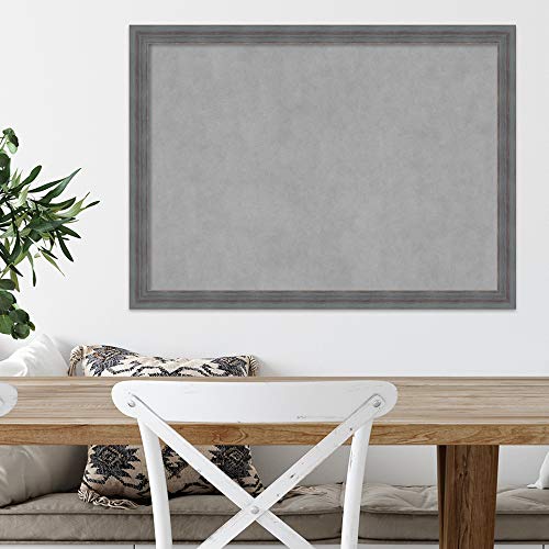 Amanti Art Blue Framed Magnetic Board 22x30 Medium Vision Board for use with Magnets, 100% Metal Sheet to Display Items as Office Decor or for Home Organization in mudroom, Kitchen or Kids Room - color: Dixie Blue Grey Rustic, size: 30"W x 22"H