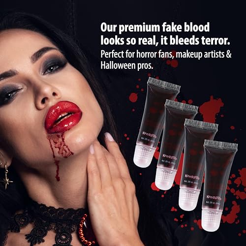 Kangaroo Vampire Fake Blood - Scab Washable Fake Blood for Face Makeup - Coagulated SFX Blood Paint for Horror Scary Halloween Costume Prop - Creepy Vampire Cosplays Kit (Packaging May Vary)