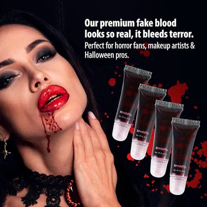 Kangaroo Vampire Fake Blood - Scab Washable Fake Blood for Face Makeup - Coagulated SFX Blood Paint for Horror Scary Halloween Costume Prop - Creepy Vampire Cosplays Kit (Packaging May Vary)