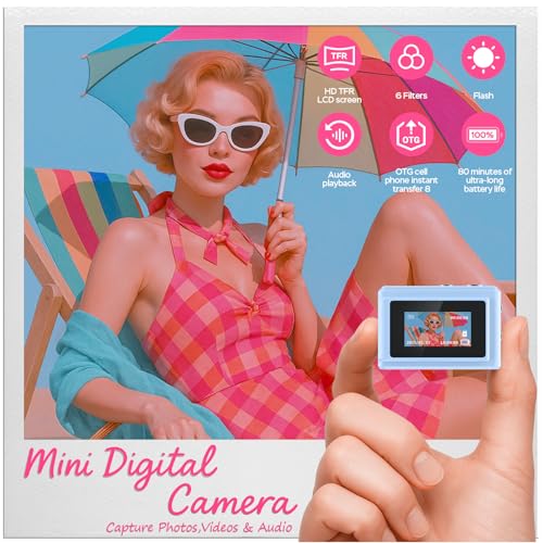 Mini Camera Keychain 1080P Video Recorder, 0.96" HD Display, 64GB, Long Battery Life, Vintage Compact Micro Cameras, Ultra-Portable Tiny Camcorder for Travel Study Recording, Ideal Gift, Blue - color: DC23-Blue