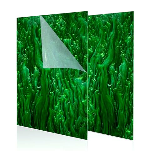 2 Pack12x8 Inch Pearl Cast Acrylic Sheets for CO2 Laser Cutting and Engraving Patterned Acrylic Plastic Sheets 1/8 Thick for DIY Crafts, Home Decor, Art Design (12x8 Inch,Emerald, 2) - color: Emerald, size: 12x8 Inch