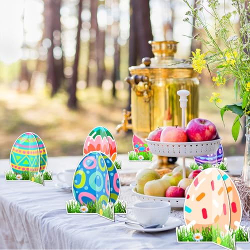 12 Pack Easter Bunny Egg Centerpieces - Happy Easter Table Decorations, Easter Day Birthday Anniversary Party Supplies, Premium Honeycomb Decor