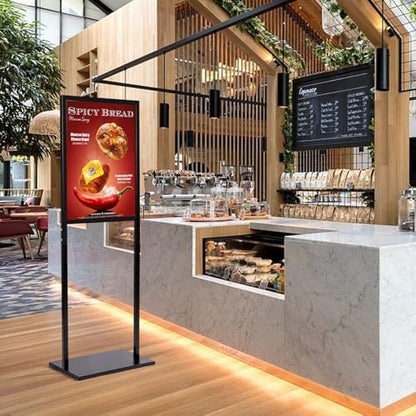 Sign Holder Stand, heavy Duty Pedestal poster stand for display,22×28 inch slide-in double sided banner poster sign holder floor stand for indoor Display (22×28)