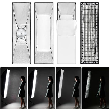 Godox 30x90cm Strip Softbox Quick Release, UL 11.8"x35.4" Honeycomb Grid Soft Box Bowens Mount with Diffusers/Diffuser Plate for Portrait Photgraphy Studio Monolight Video Light, Streaming - size: UL-30x90cm