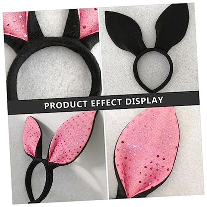 VICASKY 1pc Easter Boy Girl Ear Headband Party Hair Accessory for Girls for Easter Celebrations and Photo Props Fun and Adorable Design and Black