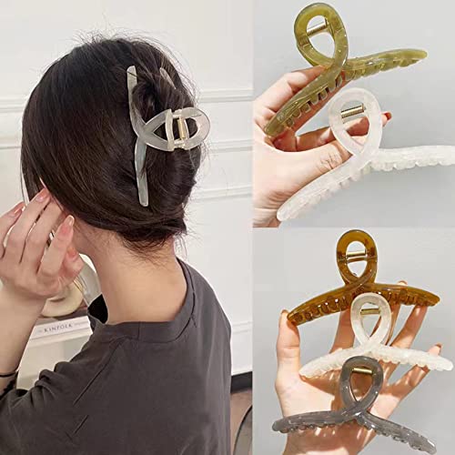 Big Hair Claw Clips - Butterfly Hair Accessories for Women and Girls with Long, Thick Hair - Large 5.1 Jelly Clips, 4 Pcs, Mother's Day Gifts - color: JellyHairClips4