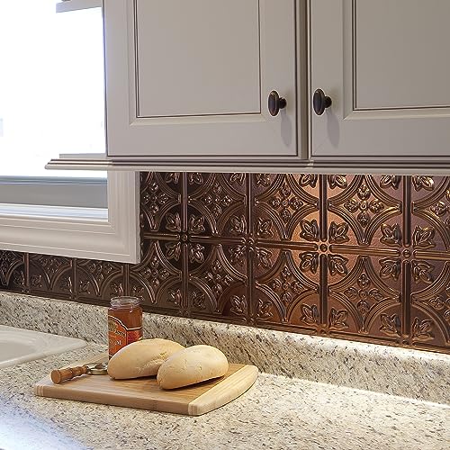 FASÄDE Traditional Style/Pattern 1 Decorative Vinyl 18in x 24in Backsplash Panel in Oil-Rubbed Bronze (5 Pack) - color: Oil-Rubbed Bronze, size: 5 Pack