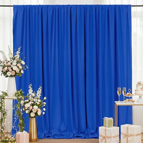 Backdrop Curtains Royal Blue 10ft x 10ft Polyester Photography Backdrop Drapes for Baby Shower Party Birthday Backdrop Decorations - color: Royal Blue, size: 2 Panels 5ft X 10ft