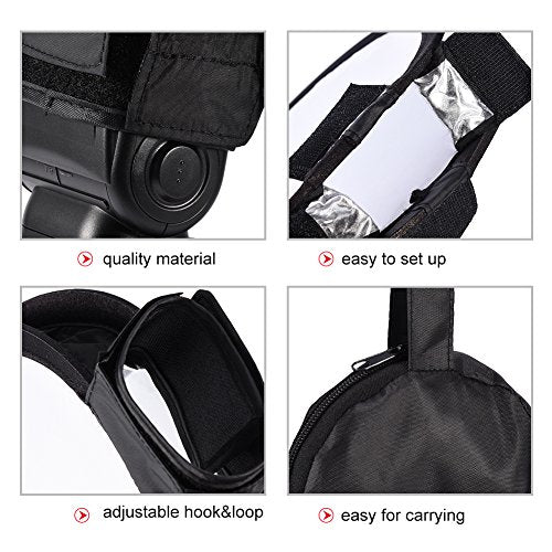 Foldable Flash Diffuser, Mini Portable Round Beauty Dish Flash Diffuser Softbox (40cm)