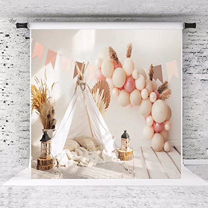 Kate 8x8ft Happy Birthday Backdrop Party Decoration Background for Kids Balloon Backdrop Baby Shower - size: 8x8ft