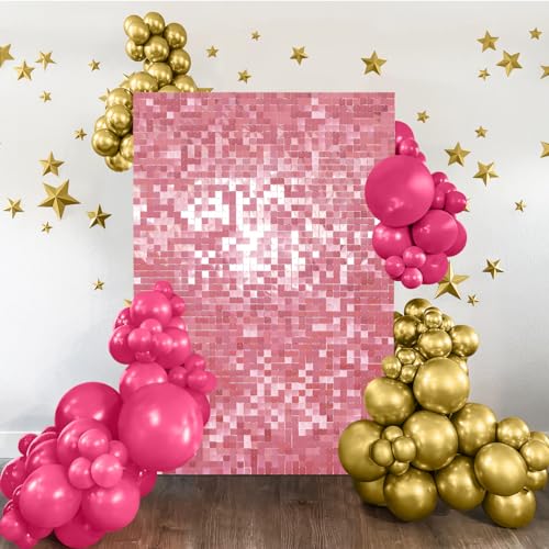 Pink Shimmer Wall Backdrop Panel 3FTx4FT Sparkle Photo Backdrop for Wedding Balloon Party Baby Shower Engagement Kids Girls Birthday Decorations - color: Pink, size: 3ftx4ft