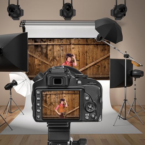 20x10ft Shabby Brown Barn Door Backdrop Autumn Farm Door Wooden House Planks Harvest Photography Background Thanksgiving Day Festival Christmas Decor Birthday Baby Shower Video Studio Prop - color: brown, size: 20x10ft