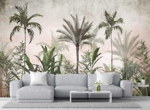 Tropical Greenery and Leaves Mural, Large Art Backdrop Wallpaper, Sofa Backdrop and TV Backdrop Wall Mural(Non-self-Adhesive) - color: 133, size: 149" x 96"