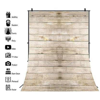 AOFOTO 5x7ft Wood Grain Wall Photography Backgrounds Artistic Backdrops Hardwood Floors Kid Baby Toddler Newborn Girl Boy Adult Man Portrait Nostalgic Photo Shoot Studio Props Video - size: 5x7ft