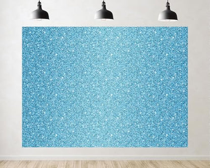 Trykid 10x8ft Light Blue Glitter Backdrop Shimmering Surface Luxe Finish Dazzling Texture Photography Background Wedding Event Party Decoration Photo Booth Prop Fabric - size: 10x8ft