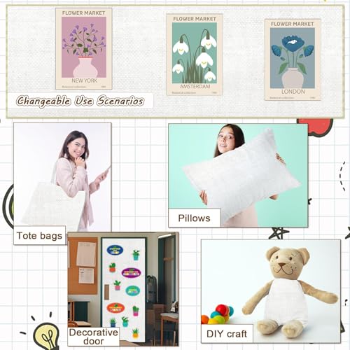 Classroom Fabric Bulletin Board 47x141inch White Woven Texture Back to School Classroom Backdrop Decoration for Wall Door Background, DIY Craft, Bulletin Boards, Pillow, Curtain, Reusable, Easy to Cut - style: White Woven