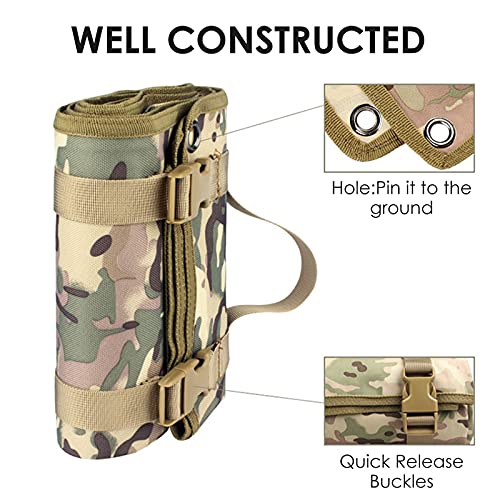 Tactical Shooting Gun Mat Outdoor Professional Waterproof Non-Slip Shooting Mat Firearm Shooting Bag Rifle Rest Bag Shooting with Front and Rear Support Sandbags - color: CP
