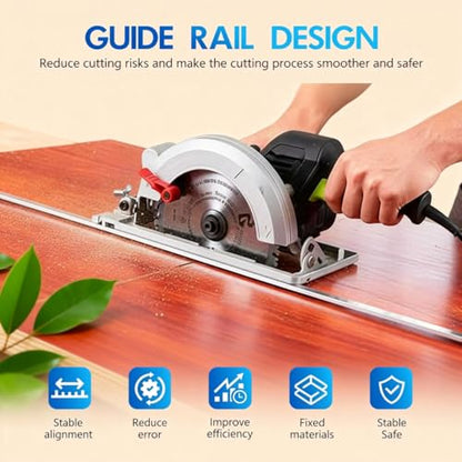 Adjustable Stainless Steel Positioning Calipers & Cutting Guide for Circular Saws and Hand Saws - Precision Wood Cutting & Measurements (Silvery White)