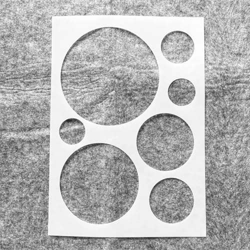 TIAMECH A4 Reusable Round Geometric Stencil for Painting - Circle Student Drawing Layering Template, DIY Wall Art, Wood Furniture, Scrapbook & Crafts (8.3x11.7inch) - style: Geometry Round