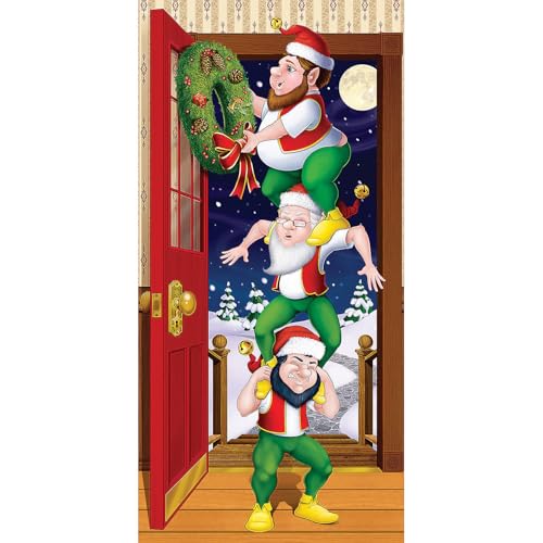 Beistle - Christmas Elves Door Cover - Standard - style: Christmas Elves