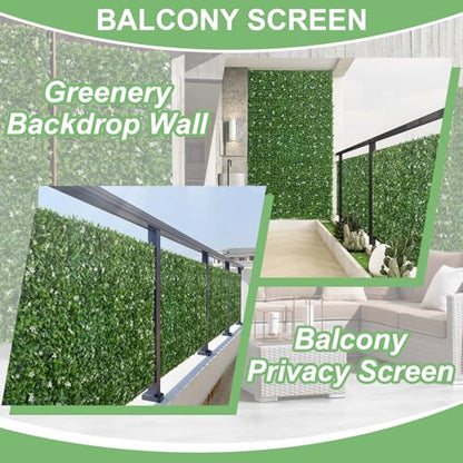 Luyue 12pcs 10"×10" Artificial Grass Wall Panels Greenery Wall Backdrop Flower Hedge Panel Green Grass Decor Privacy Screen Backdrop - color: 10"×10"