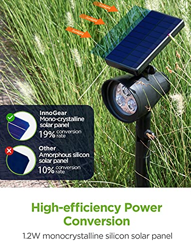 InnoGear Solar Lights for Outside, Outdoor Landscape Spotlight Waterproof Security Lighting Adjustable Auto On/Off for Patio Deck Yard Garden Pool Driveway, Pack of 4