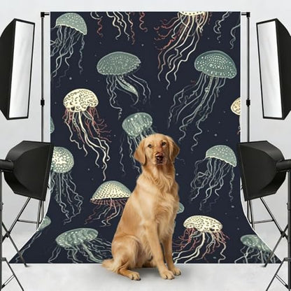 Jellyfish Pattern Backdrop Background for Photography 5x7ft Photobooth Professional Photo Backdrop Curtains Video Photography Studio Photo Backgrounds Banner Booth Background Screen Parties - color: Jellyfish Pattern