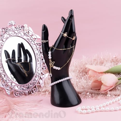 Framendino, Female Mannequin Hand Jewelry Display Holder Stand for Bracelet Necklace Ring Plastic (Black, 1 Pack) - color: Black, size: 1 Pack