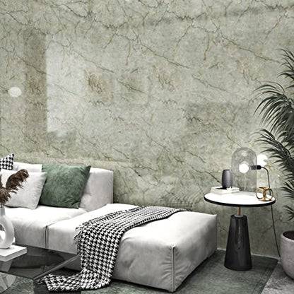 Vinyl 15.8" x 472" Green Marble Contact Paper for Cabinets Counter Top Waterproof Marble Wallpaper Peel and Stick Countertops Self Adhesive Contact Paper for Desk Table Top Removable Decorative Film - size: 15.8" x 472"