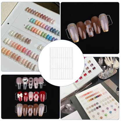 10 Sheets Double Sided Nail Tape Double Sided Tape for Press on Nails Adhesive Clear Mounting Tape for Nail Packaging Nail Design Salon Supplies Colors Designs Showcase