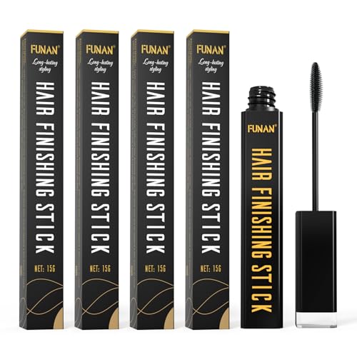 FUNAN Hair Finishing Stick, Flyaway Feel Stick Hair, Small Broken Hairs Finishing Cream, Non-Greasy and Non-Sticky Black（Pack of 4） - size: 0.5 Ounce (Pack of 4)